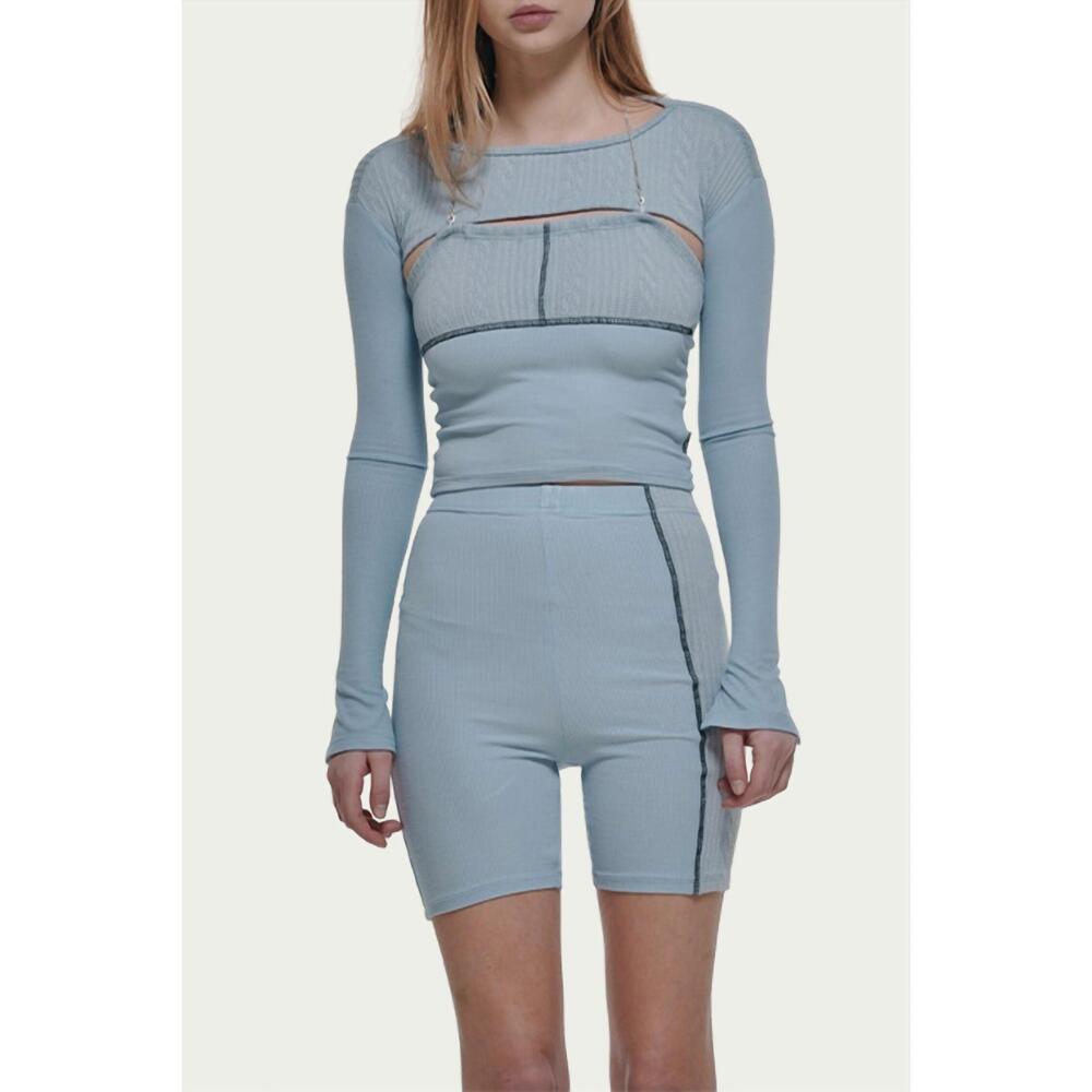 NEW ZEMETA dia two-piece cable-knit set in sky